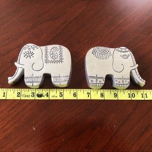 Set of Two Elephant Paperweights from Bombay company.